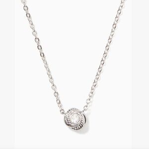 NEW Kate Spade New York Infinity and Beyond Knot Mini Pendant Necklace Silver